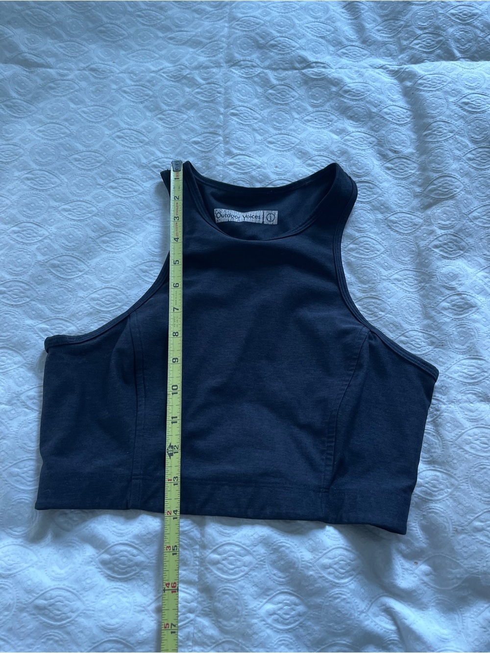 Outdoor Voices Black High-Neck Crop Tank size small - Picture 2 of 8